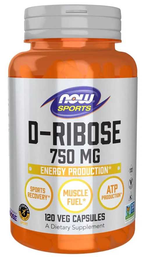 D-рибоза Now Sports D-Ribose 750 мг, 120 вег. капсул