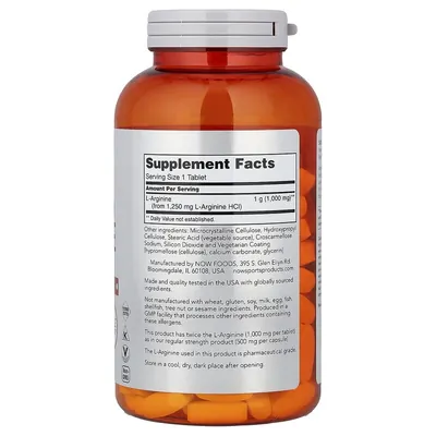 L-аргінін NOW Sports L-Arginine 1000 мг таблетки №180
