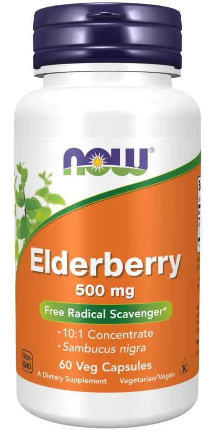 Бузина NOW Elderberry 500 мг вег. капсули №60