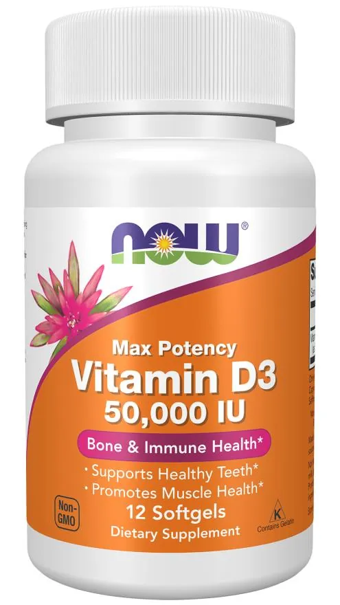Вітамін Д-3 NOW Vitamin D-3 50000 MО м'які капсули №12