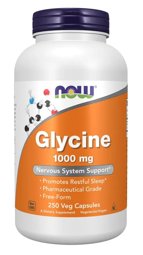 Гліцин NOW Glycine 1000 мг вег. капсули №250