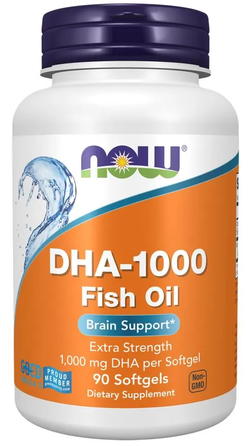 Докозагексаєнова кислота NOW DHA-1000 Fish Oil м'які капсули №90