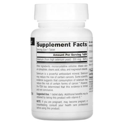 Селен Source Naturals Selenium 200 мкг, 120 таблеток