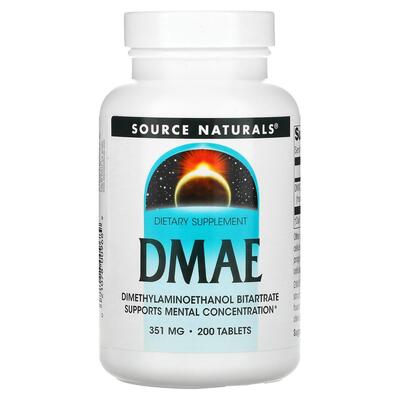 Диметиламіноетанол Source Naturals DMAE 351 мг, 200 таблеток