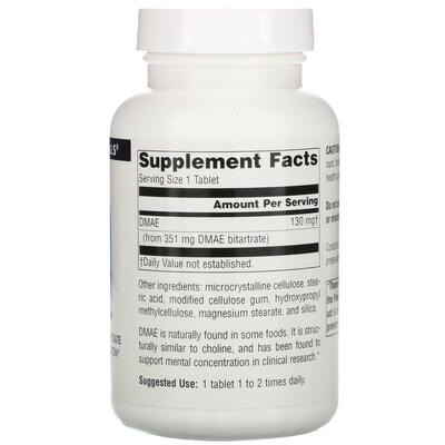 Диметиламіноетанол Source Naturals DMAE 351 мг, 200 таблеток