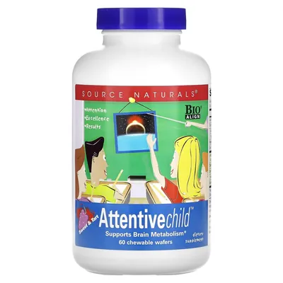 Комплекс для дітей Source Naturals Attentive Child смак солодкий, 60 жувальних таблеток