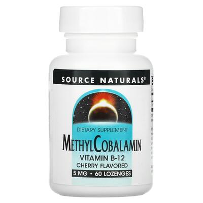 Вітамін В12 (метилкобаламін) Source Naturals MethylCobalamin 5 мг вишня, 60 таблеток