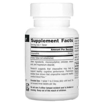 Винпоцетин Source Naturals Vinpocetine 10 мг, 120 таблеток