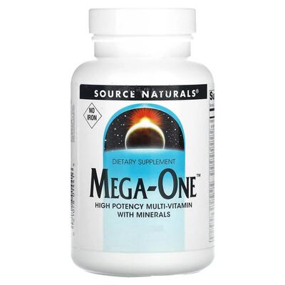 Мультивитамины и минералы без железа Source Naturals Mega-One, 30 таблеток