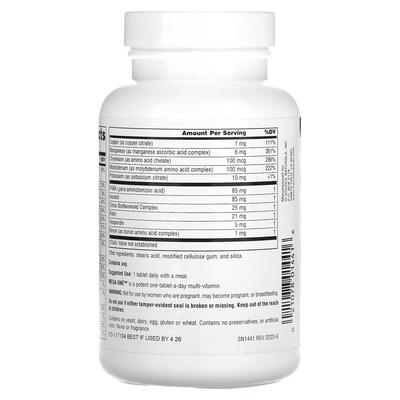 Мультивитамины и минералы без железа Source Naturals Mega-One, 30 таблеток