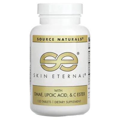 Здоров'я шкіри з DMAE + Альфа-ліпоєвою кислотою Source Naturals Skin Eternal, 120 таблеток