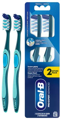 Зубна щітка Oral-B Pro-Expert Advanced, середня, 2 шт