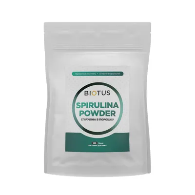 Спіруліна Biotus Spirulina Powder порошок, 120 г, дой-пак