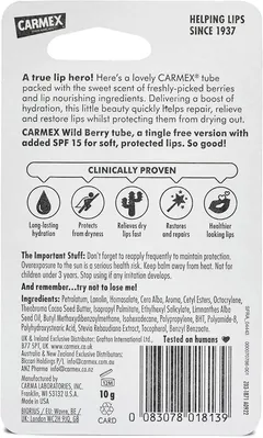 Бальзам для губ Carmex SPF15 зі смаком Лісові ягоди, 10 г тюбик
