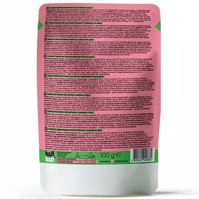 Корм влажный Half&Half консервированный с индейкой для котят (кусочки в желе), 100 г