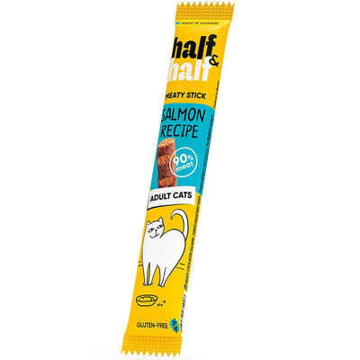 Лакомство для кошек Half&Half мясные палочки с лососем, 5 г