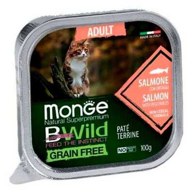 Паштет Monge BWild Grain Free Adult Cat для взрослых кошек лосось, 100 г