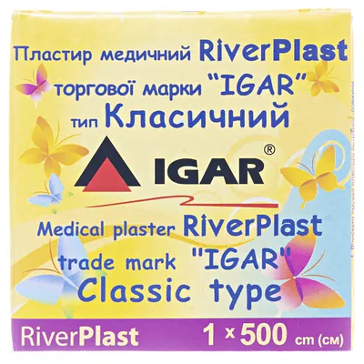 Пластир медичний IGAR RiverPlast Класичний на тканинній основі (бавовна) 1 см х 500 см, 1 штука