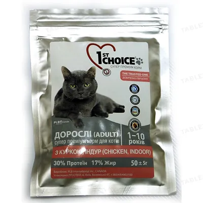 Корм сухий для дорослих котів 1st Choice Indoor Vitality Chicken зі смаком курки, 0.05 кг