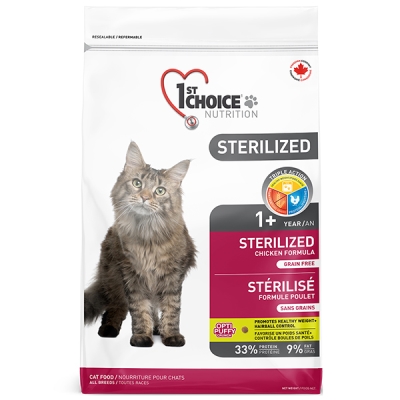 Корм сухой для кастрированных котов и стерилизованных кошек 1st Choice Sterilized, 10 кг