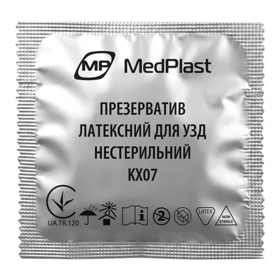 Презервативи для ультразвукового дослідження MP MedPlast KX07 латексні, нестерильні, 52 мм, 1 шт