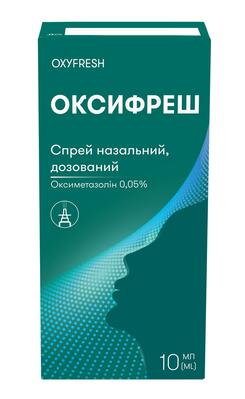 Оксифреш спрей наз. 0.5 мг/мл по 10 мл в конт. полиэт.