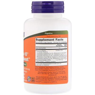 Пробиотический комплекс NOW Probiotic-10 + Bifido Boost 25 Billion капсулы №90