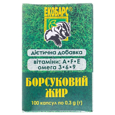 Барсучий жир Экобарс капсулы по 0,3 г №100 во флак.