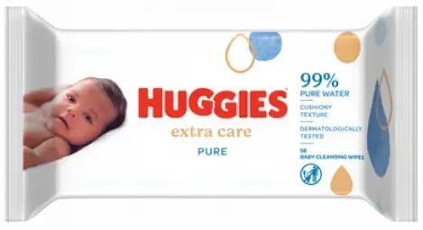 Салфетки влажные Huggies Extra Care Sensitive детские, для новорожденных, 56 шт