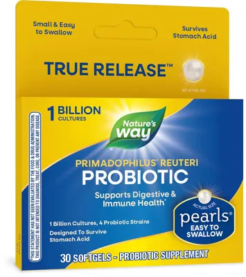 Пробіотик Nature's Way Primadophilus Reuteri Probiotics Pearls, 30 м'яких капсул