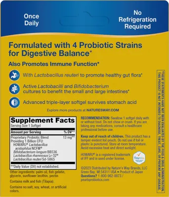 Пробіотик Nature's Way Primadophilus Reuteri Probiotics Pearls, 30 м'яких капсул