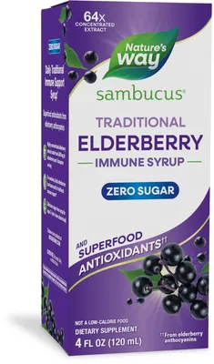 Сироп чорна бузина Nature's Way Sambucus Traditional Elderberry Immune Syrup без цукру, 120 мл