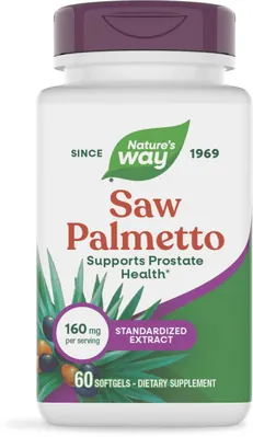 Со Пальметто Nature's Way Saw Palmetto 160 мг, 60 м'яких капсул