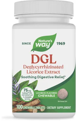 Солодки екстракт Nature's Way DGL, 100 жувальних таблеток