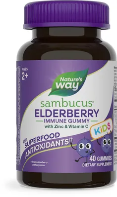 Чорна бузина для дітей Nature's Way Sambucus Kids Elderberry Immune, 40 жувальних цукерок