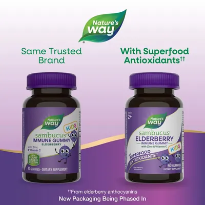 Чорна бузина для дітей Nature's Way Sambucus Kids Elderberry Immune, 40 жувальних цукерок