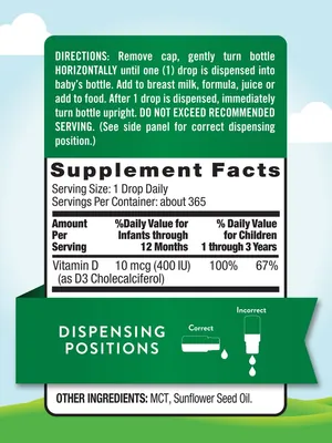 Вітамін Д3 Nature's Truth D3 Baby Drops краплі для новонароджених 400 МО, 9,2 мл
