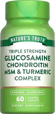 Глюкозамін, хондроїтин, МСМ та куркума Nature's Truth Glucosamine Chondroitin MSM & Turmeric Complex Triple Strength, 60 каплет