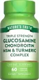 Глюкозамін, хондроїтин, МСМ та куркума Nature's Truth Glucosamine Chondroitin MSM & Turmeric Complex Triple Strength, 60 каплет