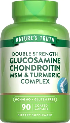Глюкозамін, хондроїтин, МСМ та куркума Nature's Truth Glucosamine Chondroitin MSM & Turmeric Complex Double Strength, 90 каплет