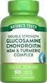Глюкозамін, хондроїтин, МСМ та куркума Nature's Truth Glucosamine Chondroitin MSM & Turmeric Complex Double Strength, 90 каплет