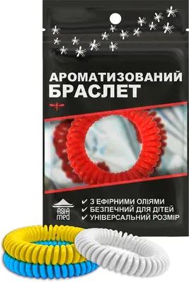 Браслет-репелент Asia Med Силіконовий від комарів та комах для дітей та дорослих