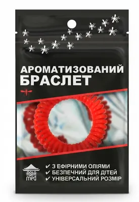 Браслет-репелент Asia Med Силіконовий від комарів та комах для дітей та дорослих