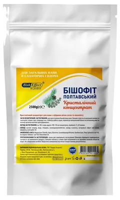 Концентрат кристалічний для ванн BishEffect Бішофіт Полтавський з ефірною олією сосни та евкаліпта, 2500 г