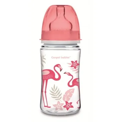 Пляшечка антиколікова Canpol Babies EasyStart PP Jungle 35/227_cor з широким отвором ,240 мл