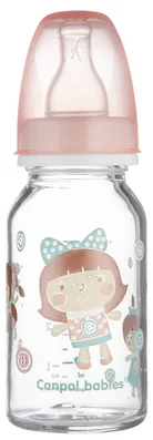 Пляшечка Canpol Babies 42/202 скляна з малюнком, 120 мл