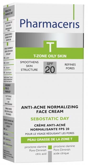 Крем для обличчя Pharmaceris T Sebostatic SPF 20 денний нормалізуючий від акне, звужуючий пори, 50 мл