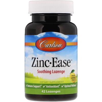 Цинк Carlson Labs Zinc заспокійливий смак лимона, 42 льодяника