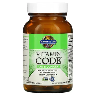 Вітаміни В-комплекс Garden of Life RAW B-Complex, 60 вегетаріанських капсул