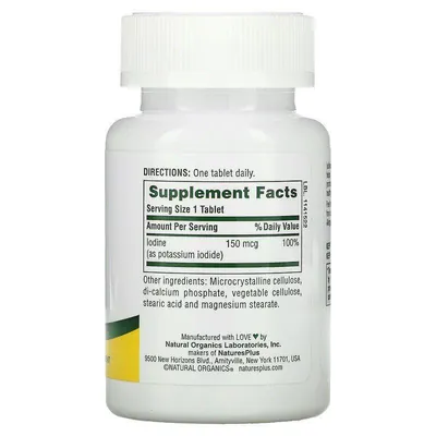 Йод (йодид калію) Nature's Plus Potassium Iodide 150 мкг, 100 таблеток